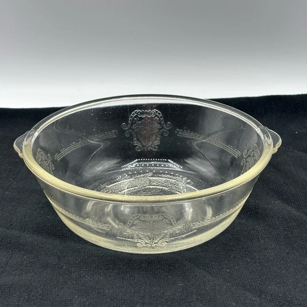 Vintage Glasbake 207 etched poppy pattern 7
